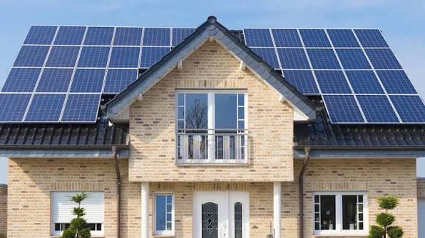 Battery storage and solar energy equipment in a modern utility room