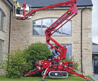 Construction worker operating heavy machinery