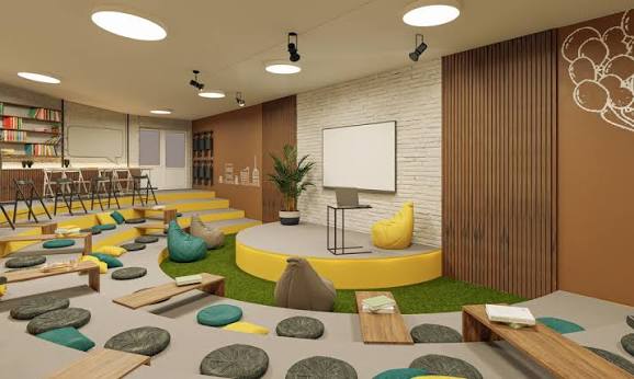 Comfortable shared office interior at DeskNest Cowork