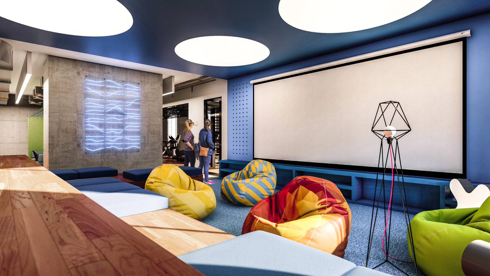 Professional meeting and collaboration area in Milan coworking space