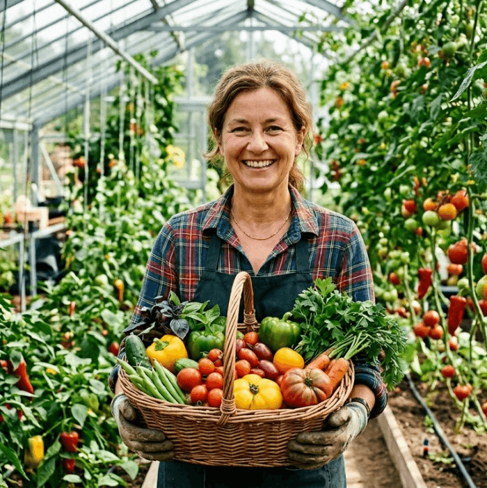 Diverse organic vegetables and farm biodiversity