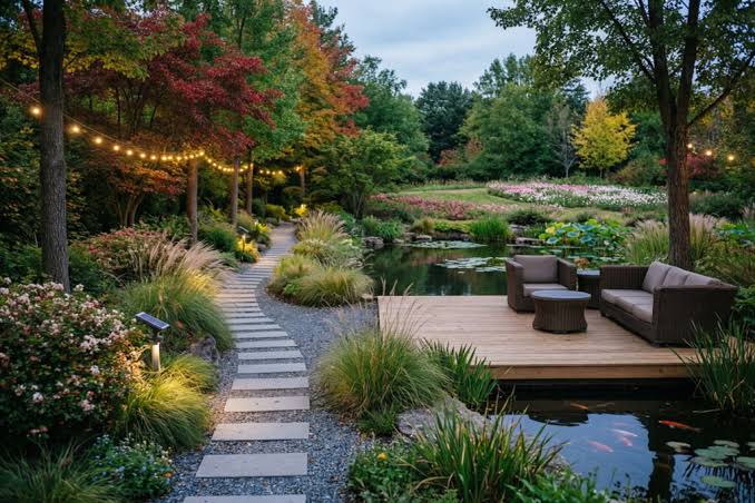 Inviting courtyard with planting, seating and paving