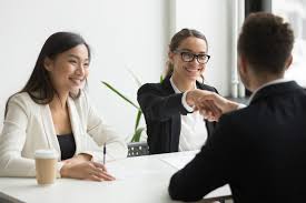 Recruitment consultant conducting an online interview with a candidate