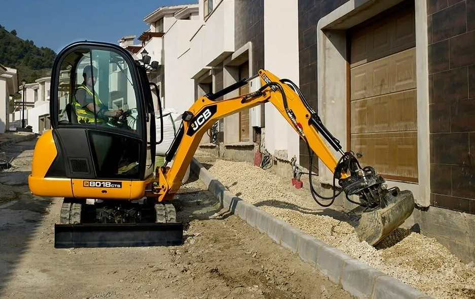 Selection of compact construction tools and attachments ready for rental
