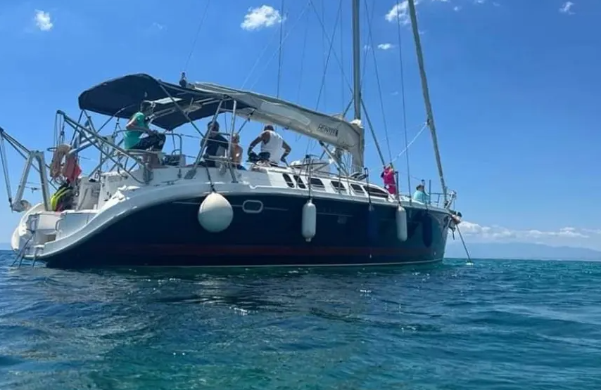 Interior of charter yacht configured for wreck divers